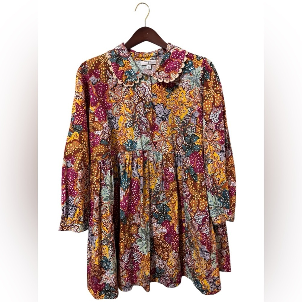 🎈Kika Vargas x Target Anemone Floral Mini Babydoll Dress Sz 1x Colorful - Picture 5 of 9